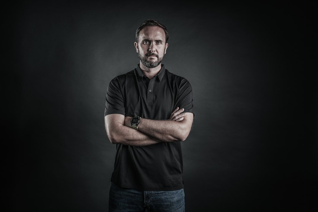 Studio portrait of a Slovenian crisis communication trainer